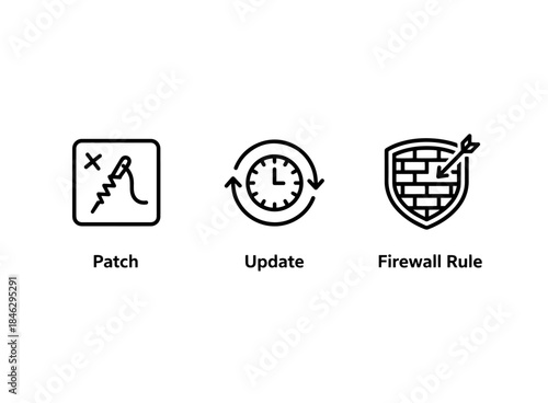 Patch Update Firewall Rule Icon Set Minimal Bold Line