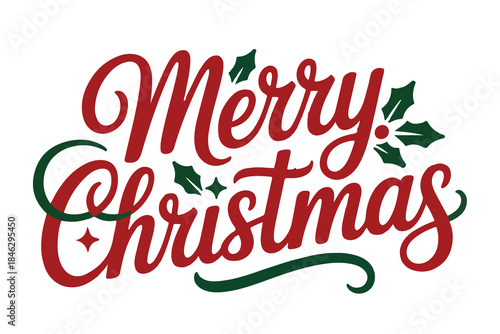 Merry Christmas Hand Lettering Vector Design