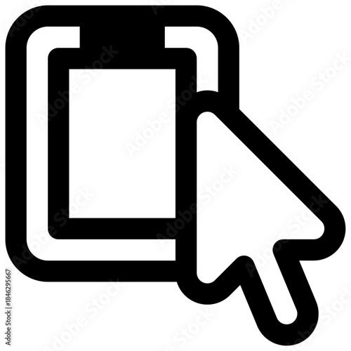 Menu. Outlined stroke vector icon with black-filled details.