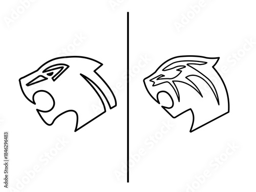 Panther head  drawing logo vector