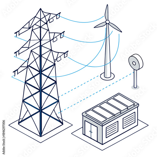 Optical fiber lines linking turbines in smart grid