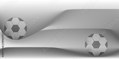 classic soccer ball or football on grey background, 3D rendering or 3D illustration