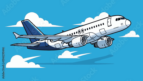 White Passenger Airplane Flying Through Clouds.