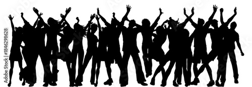 people crowd party silhouette