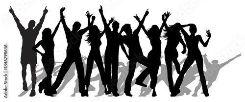 people crowd party silhouette
