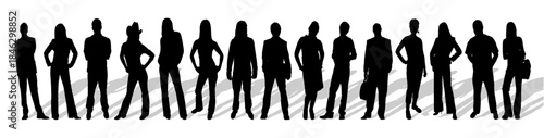people standing silhouette