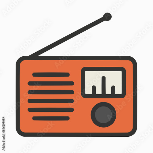 Mini Pocket Radio Flat Illustration