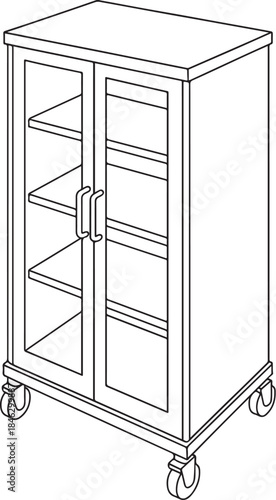 Operating Room Sterilization Cabinet Illustration.eps