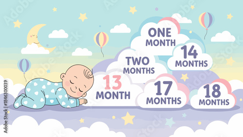 Baby Growth Milestones Infographic Design.