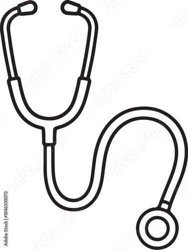 Line Art Medical Stethoscope Illustration.eps