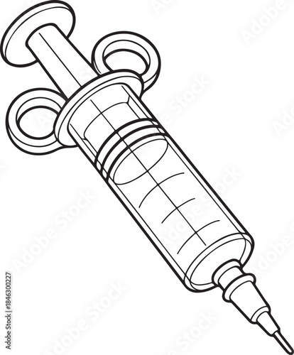 Medical Saline Flush Syringe Illustration.eps