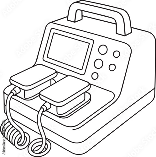 Art Defibrillator Unit Illustration.eps