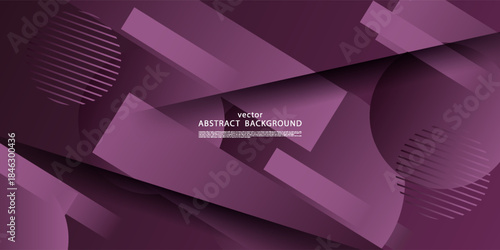 Purple futuristic geometric abstract background with square background design. Overlapping circle and square pattern. Vector Eps10