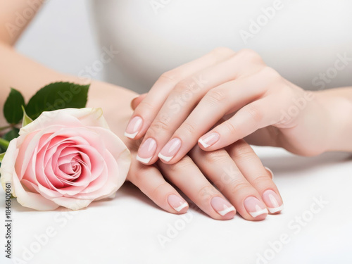 Delicate hands with a rose