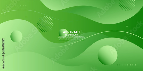 Bright green geometric business banner design full of color. Creative banner design with wave shapes for templates. Vector Eps10