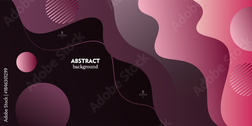 Photos Abstract dark purple wave banner background