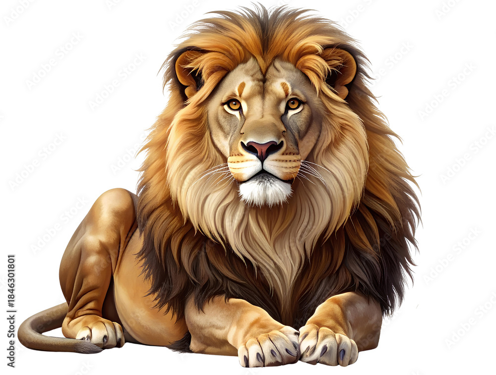 Fototapeta premium Majestic King in Regal Attire, Isolated on Transparent PNG Background