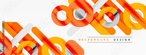 Abstract geometric pattern. Orange, gray lines overlap creating modern background design. Minimalist style, clean aesthetic.