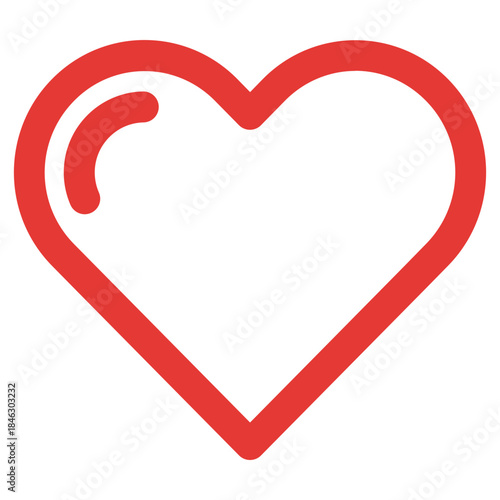 Flat Colored Heart Icon Set in Outline and Solid Style for Healthcare and Social Engagement