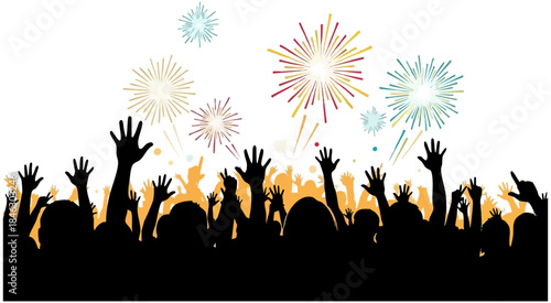 Vector Illustration of Christmas Carolers under a Lamppost