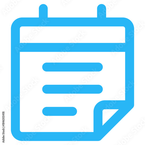Flat Colored Schedule Icon for Time Planning and Appointment Management