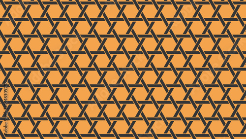 籠目文様（黒・イエロー）