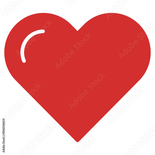 Flat Colored Heart Icon Set in Outline and Solid Style for Healthcare and Social Engagement