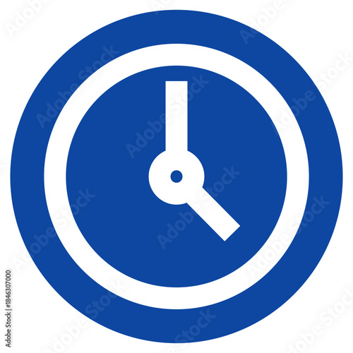 Flat Colored Clock Icon for Time Management and Schedule