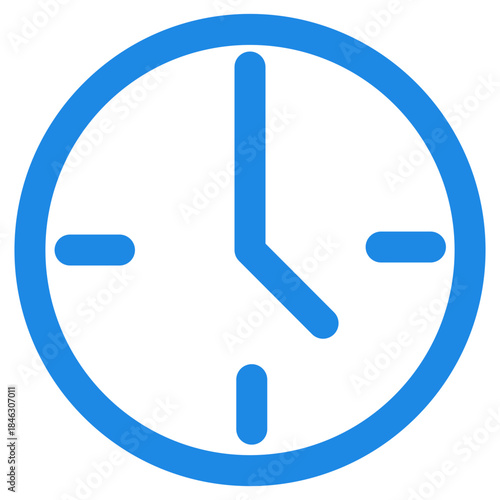 Flat Colored Clock Icon for Time Management and Schedule