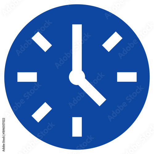 Flat Colored Clock Icon for Time Management and Schedule