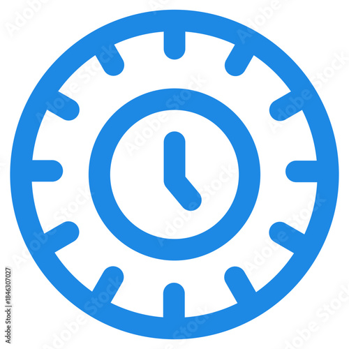 Flat Colored Clock Icon for Time Management and Schedule