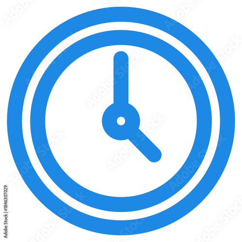 Flat Colored Clock Icon for Time Management and Schedule