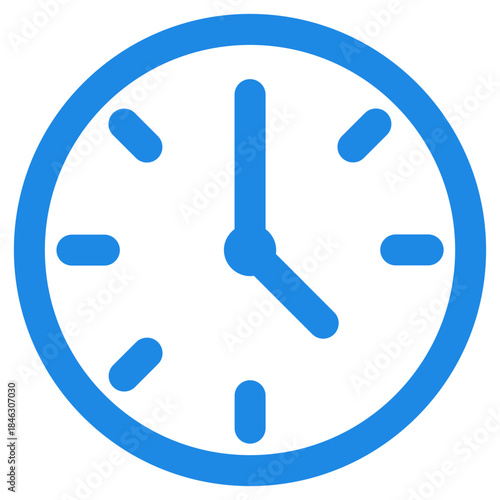 Flat Colored Clock Icon for Time Management and Schedule