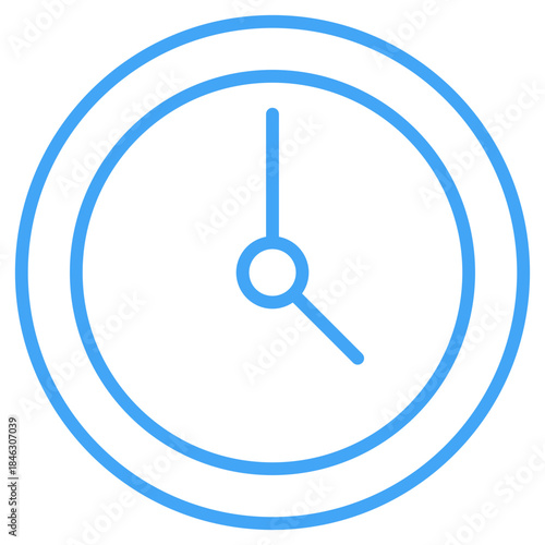 Flat Colored Clock Icon for Time Management and Schedule