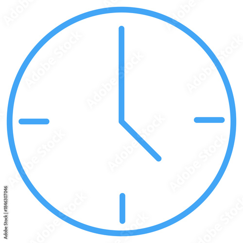 Flat Colored Clock Icon for Time Management and Schedule