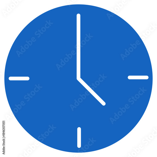 Flat Colored Clock Icon for Time Management and Schedule