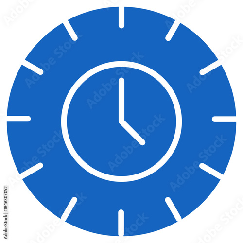 Flat Colored Clock Icon for Time Management and Schedule