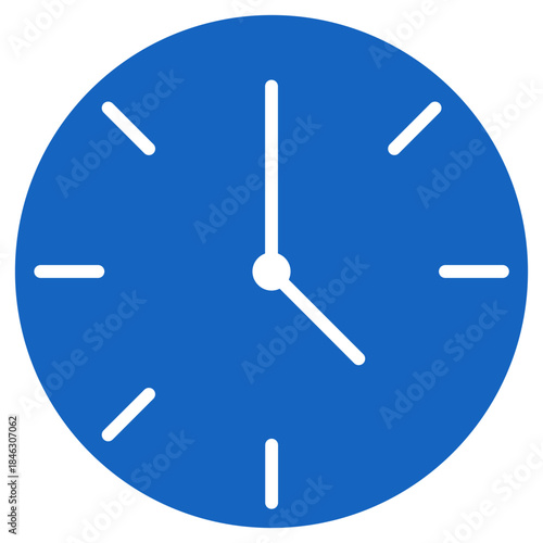 Flat Colored Clock Icon for Time Management and Schedule