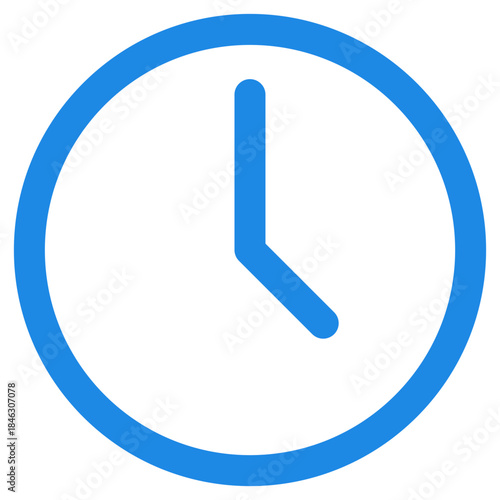 Flat Colored Clock Icon for Time Management and Schedule
