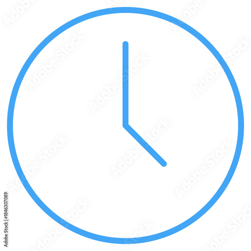 Flat Colored Clock Icon for Time Management and Schedule