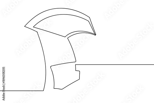 A continuous line of bus stops with waiting benches. Single line draw design vector graphic illustration Editable stroke.