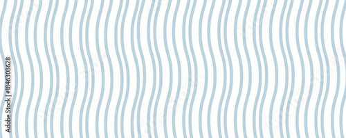 Seamless Wave Pattern, Hand drawn water sea vector background. Wavy beach print, curly grunge paint lines, watercolor stripes