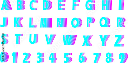 colorful vector alphabet set,  Book pages flipped alphabet typography design vector