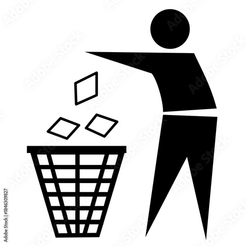 man with recycling bin