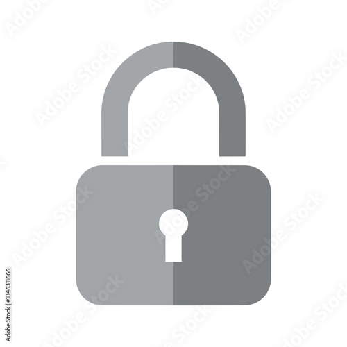 Gray padlock icon on white background
