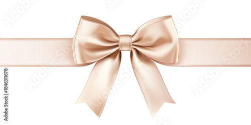  bows with for Christmas and birthday present banner isolated on white background. ribbon with bow