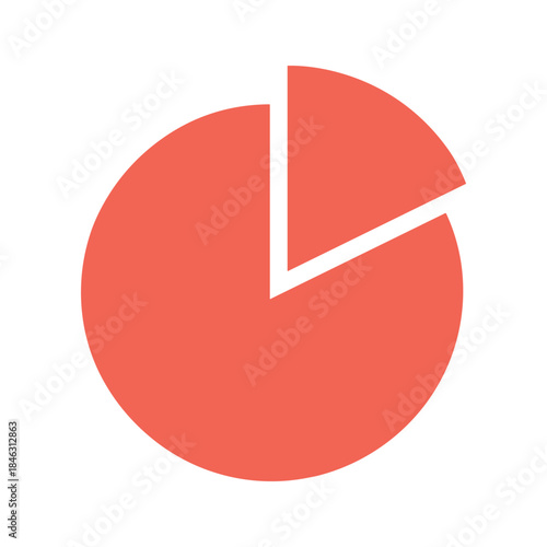 Pie chart with orange sections on white background