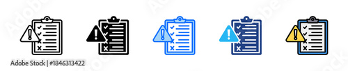 Incident Checklist Icon Set Multiple Style Collection