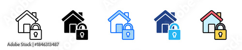 Lockdown Area Icon Set Multiple Style Collection