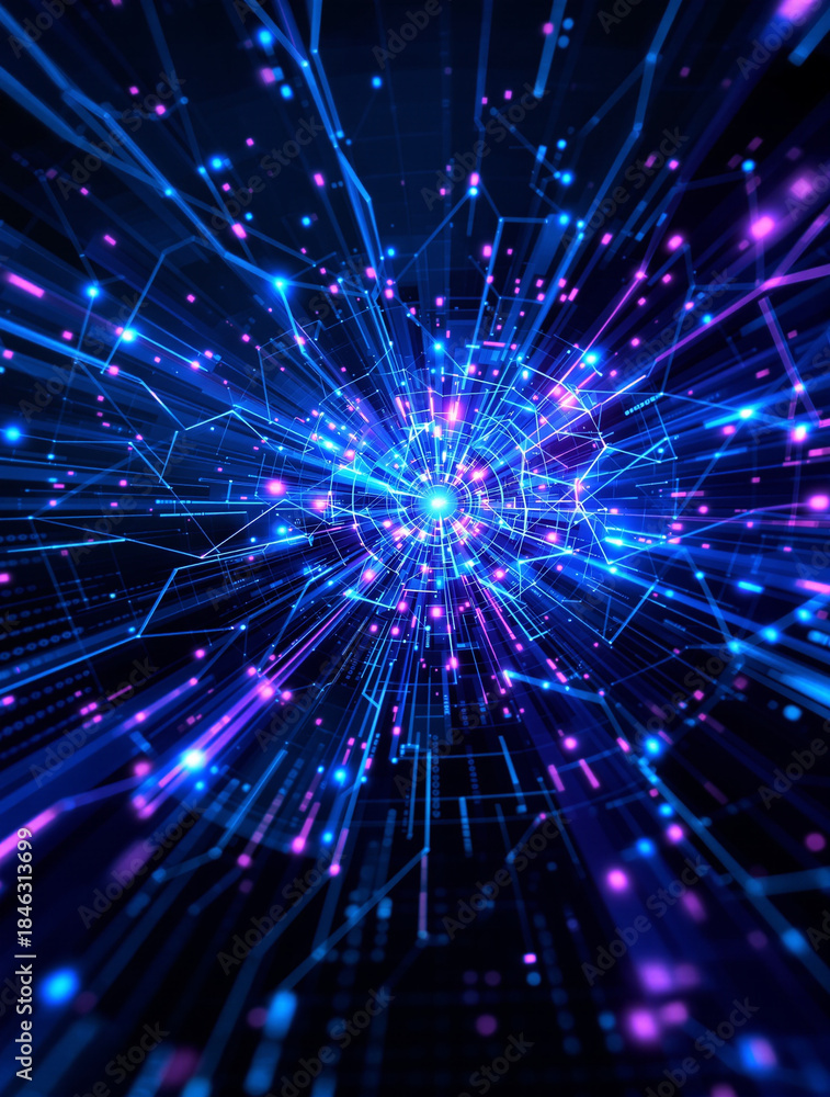 Fototapeta premium Abstract Artificial Intelligence Data Network Background